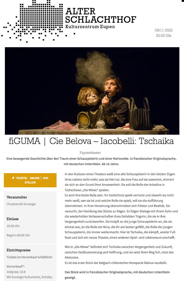 Page Internet. fiGUMA | Cie Belova – Iacobelli - Tschaika. 2022-11-05
